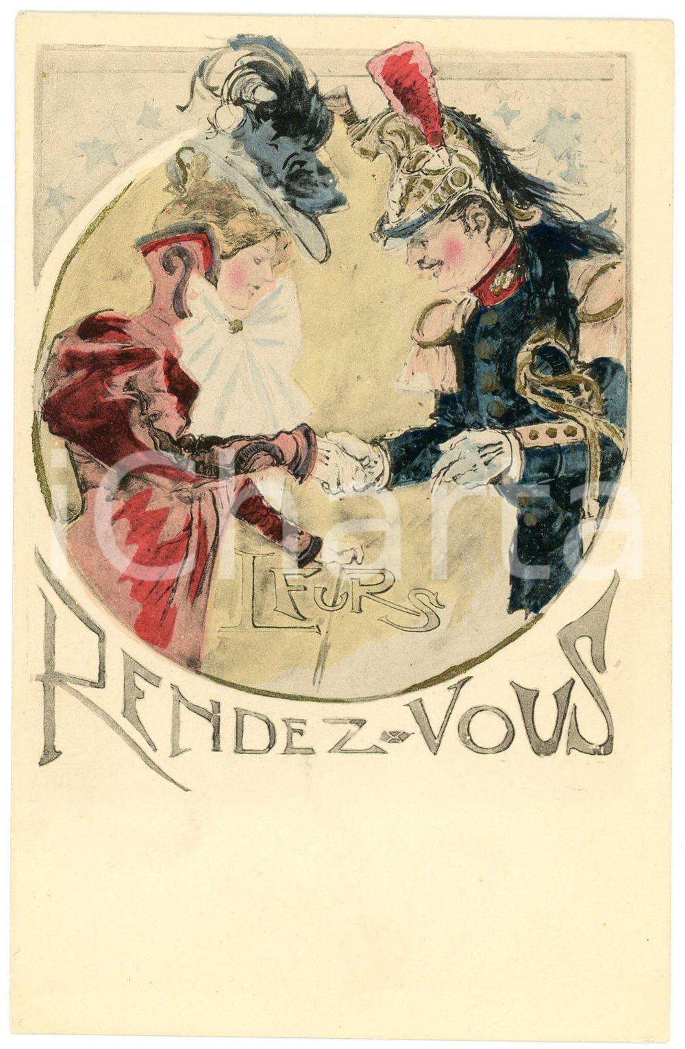 1900 ca FRANCE Artist Georges CONRAD - Rendez-vous - ILLUSTRATED postcard Cartolina postale d'epoca, illustrata, non viaggiata.CONDIZIONI: GFORMATO: FP    originale e autentica 1