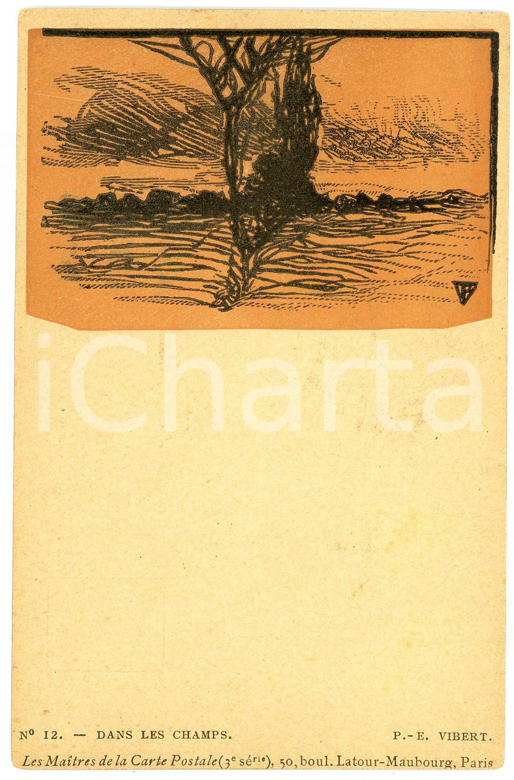 1900 ca Artiste Pierre-Eugène VIBERT Dans les champs - Carte postale n° 12 Cartolina postale d'epoca, illustrata, non viaggiata.Collezione "Maitres de la Carte Postale" - ParisCONDIZIONI: FAIR (residuo cartaceo al verso)FORMATO: FP    originale e autentica 1