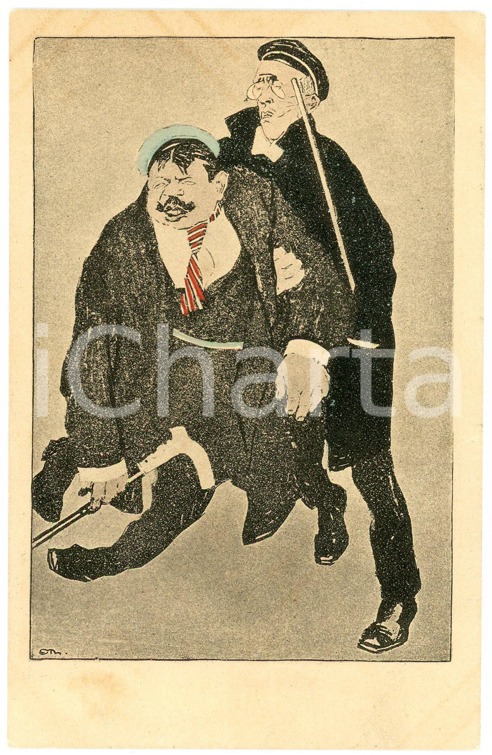 1910 ca SIMPLICISSIMUS - Two men - ILLUSTRATED postcard Serie III n°6  Cartolina postale d'epoca, illustrata, non viaggiata.CONDIZIONI: GFORMATO: FP    originale e autentica 1