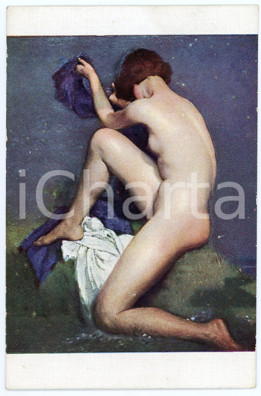 1920 ca SALON DE PARIS Auguste LEROUX Fantaisie nocturne - Carte postale  Cartolina postale d'epoca, non viaggiata. GOOD/buono  Formato: 9x14 cm originale e autentica 1