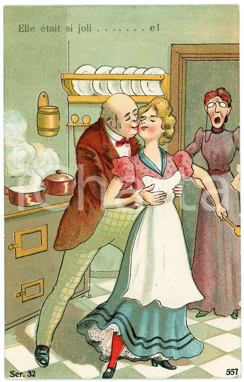 1910 ca HUMOUR FRANCE Elle était si jolie - Scène erotique - Carte postale CPA  Cartolina postale d'epoca, non viaggiata.CONDIZIONI: G FORMATO: FP    originale e autentica 1