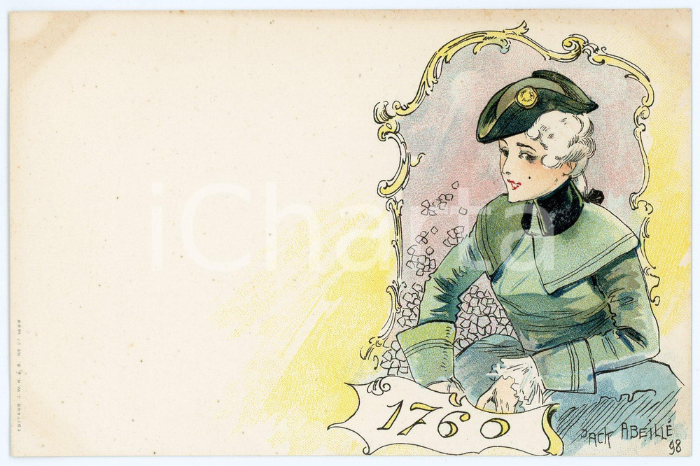 1898 ART NOUVEAU Artist Jack ABEILLÉ  - Femme 1760 ^Carte postale CPA  Cartolina postale d'epoca, non viaggiata.CONDIZIONI: GFORMATO: FP    originale e autentica 1
