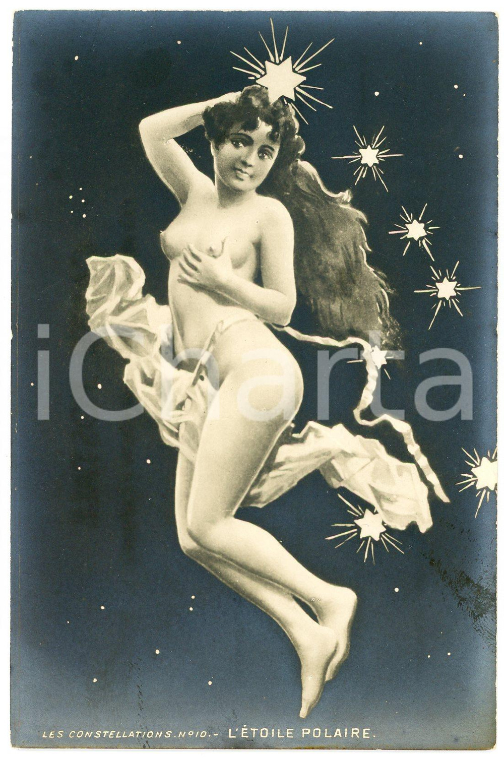 1900 VINTAGE EROTIC Les constellations - Etoile polaire - Nude woman *Postcard  Cartolina postale d'epoca, non viaggiata.CONDIZIONI: GFORMATO: FP    originale e autentica 1