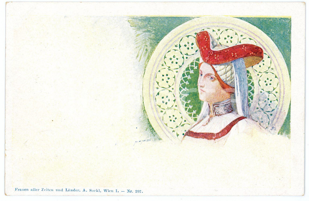 1900 ca ART NOUVEAU WIEN Frauen aller Zeiten und Länder - Postcard SOCKL 297 Cartolina postale d'epoca, illustrata, non viaggiata.CONDIZIONI: GFORMATO: FPEDITORE: A. Sockl - Wien    originale e autentica 1