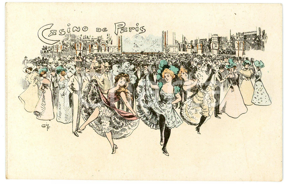 1900 ca FRANCE Casino de Paris - Carte postale ILLUSTREE  Cartolina postale d'epoca, non viaggiata.CONDIZIONI: GFORMATO: FP    originale e autentica 1