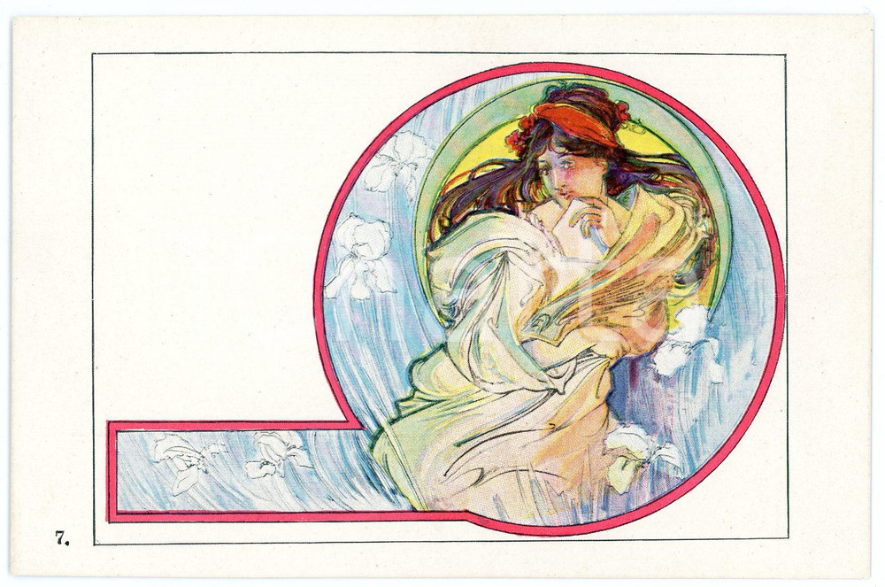 1900 ca ART NOUVEAU Portrait of a woman - Original old postcard  Cartolina postale d'epoca, non viaggiata.CONDIZIONI: GFORMATO: FP    originale e autentica 1
