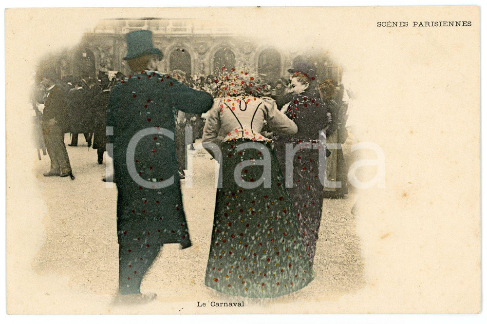 1900 ca PARIS Scènes parisiennes - Le Carnaval - Carte postale ANIMEE  Cartolina postale d'epoca, non viaggiata.CONDIZIONI: GFORMATO: FP    originale e autentica 1