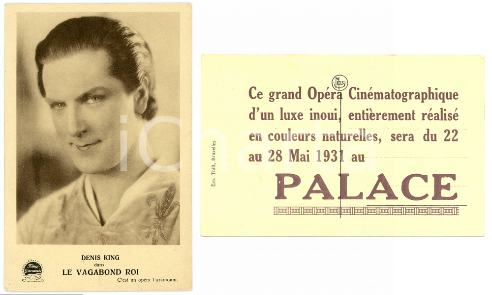 1931 LIEGES Cinema Palace - Denis KING dans LE VAGABOND ROI Carte postale FP  Cartolina d'epoca, non viaggiata.CONDIZIONI: FAIR FORMATO: FP    originale e autentica 1