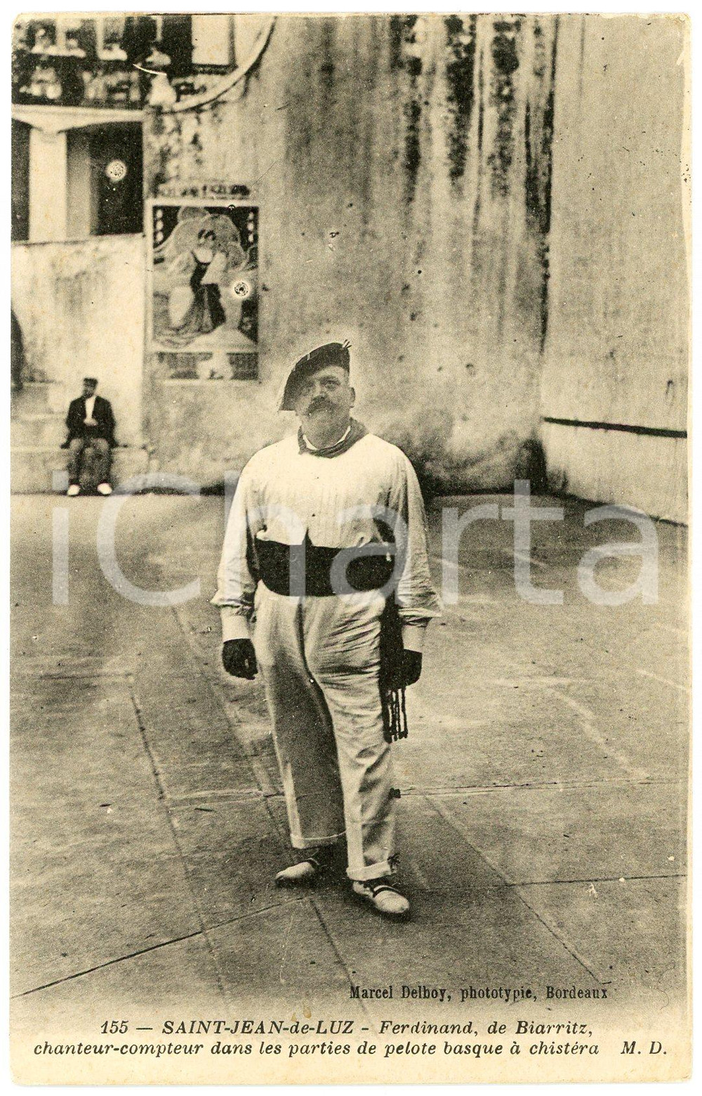 1918 SAINT-JEAN-DE-LUZ Ferdinand DE BIARRITZ Pelote basque - Carte postale FP VG  Cartolina postale d'epoca, viaggiata.CONDIZIONI: FAIR (lieve piegatura all'angolo inferiore sinistro, smussature agli angoli, sbrecciatura al margine superiore)FORMATO: FP    originale e autentica 1