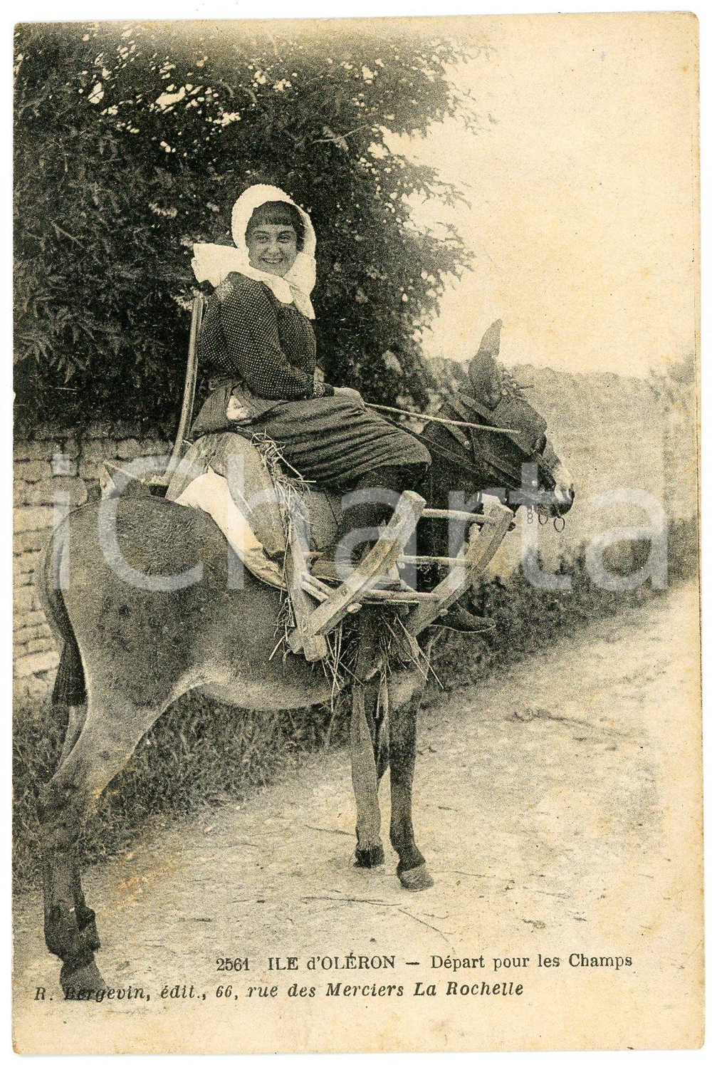 1915 ca ÎLE D'OLÉRON Départ pour les champs - Carte postale FP NV  Cartolina postale d'epoca, non viaggiata.CONDIZIONI: FAIR (bruniture diffuse, smussature agli angoli)FORMATO: FP    originale e autentica 1