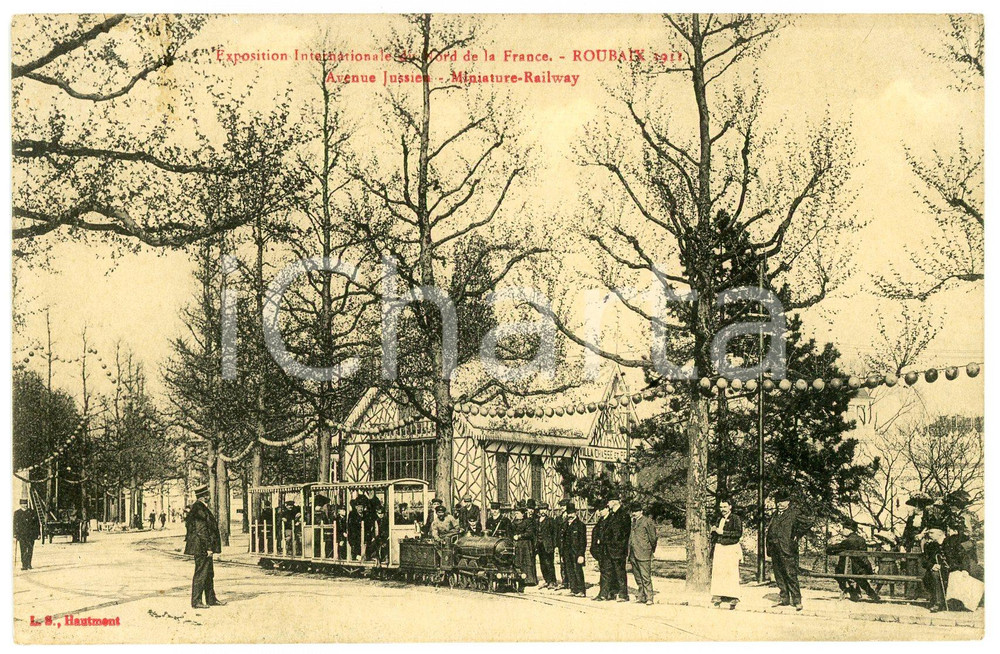 1911 ROUBAIX Expo du Nord de la France - Avenue Jussien - Miniature-Railway  Cartolina postale d'epoca, viaggiata.CONDIZIONI: GFORMATO: FP    originale e autentica 1