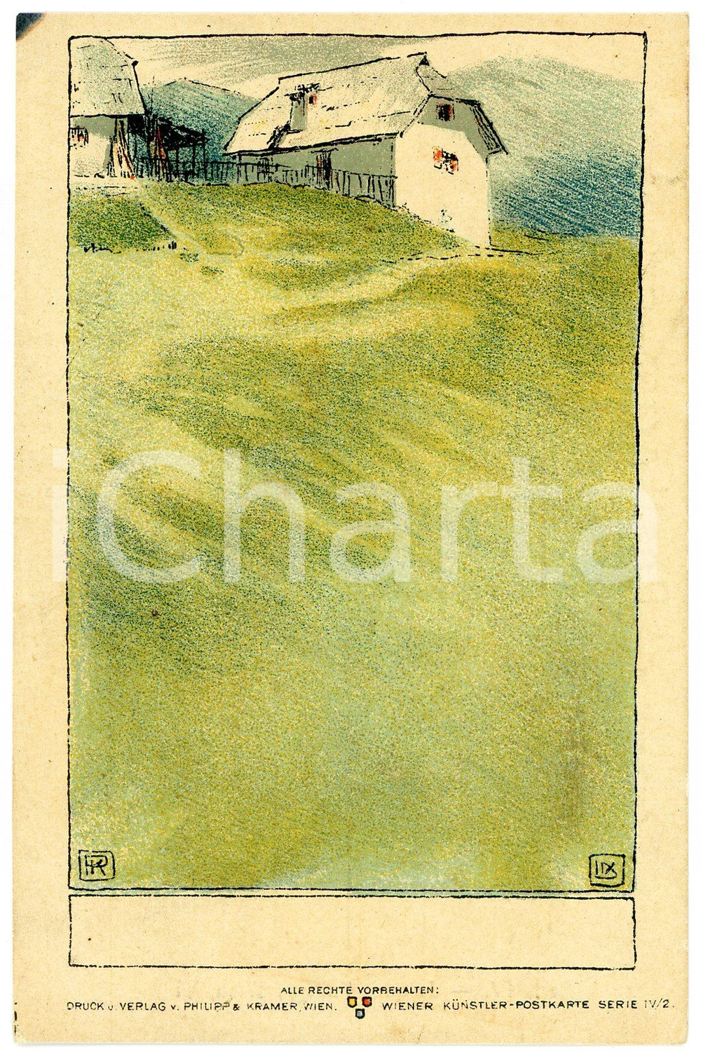 1900 ca ART NOUVEAU Artist Leo KANRADL - Country house - Original postcard  Cartolina postale d'epoca, non viaggiata. GOOD/buono  Formato: 9x14 cm originale e autentica 1