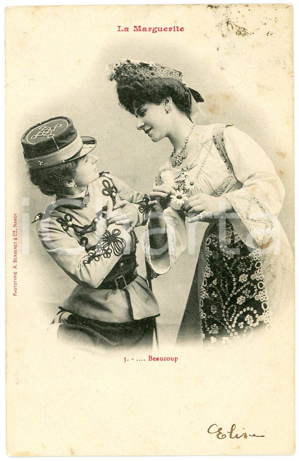 1903 COUPLE DE FEMME - LA MARGUERITE n.3 - Beaucoup - Carte postale FP VG  Cartolina postale d'epoca, viaggiata.CONDIZIONI: FAIRFORMATO: FP    originale e autentica 1