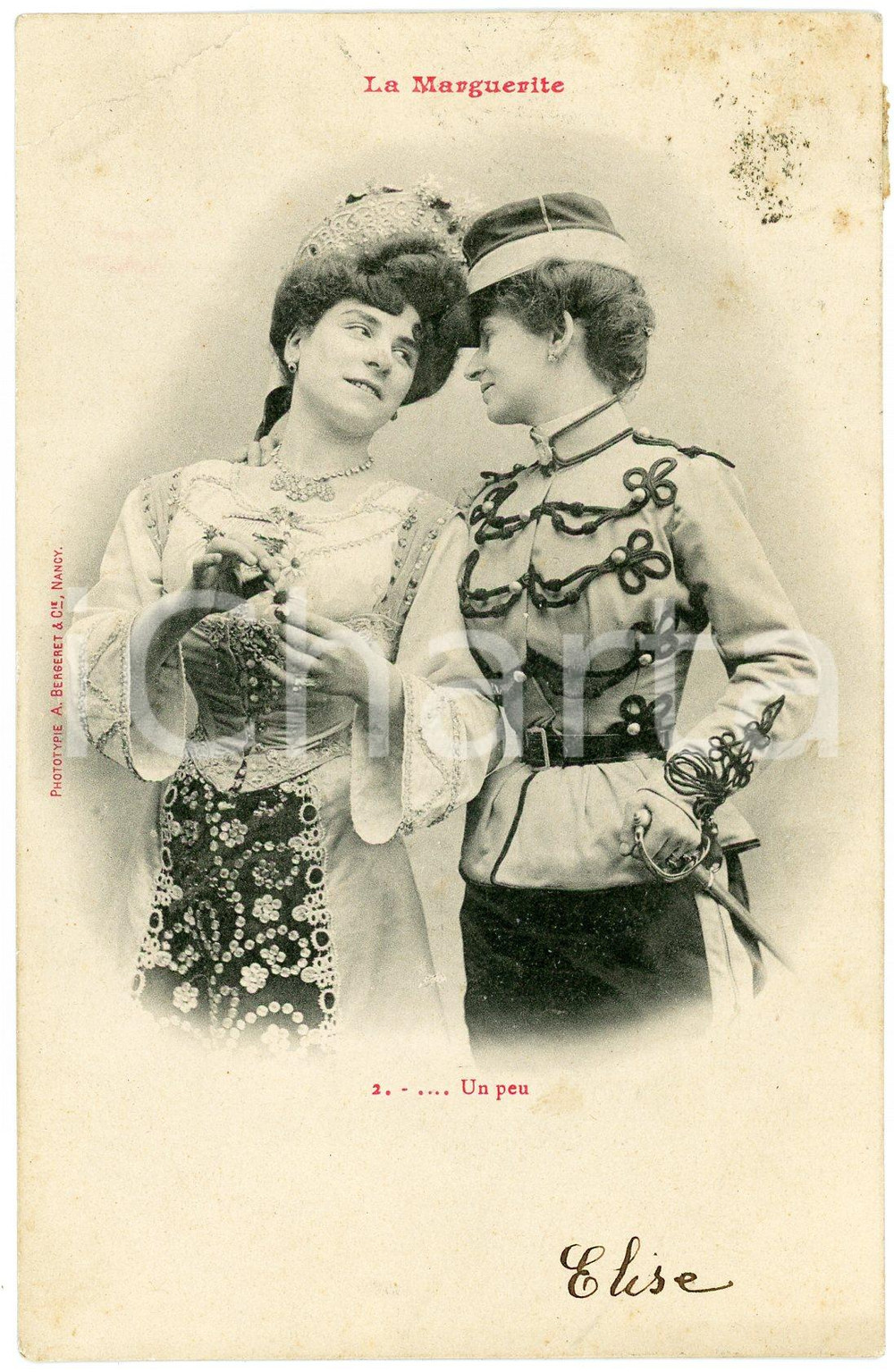 1903 COUPLE DE FEMME - LA MARGUERITE n.2 - Un peu - Carte postale FP VG  Cartolina postale d'epoca, viaggiata.CONDIZIONI: VERY POOR (profonda piegatura all'angolo superiore sinistro)FORMATO: FP    originale e autentica 1
