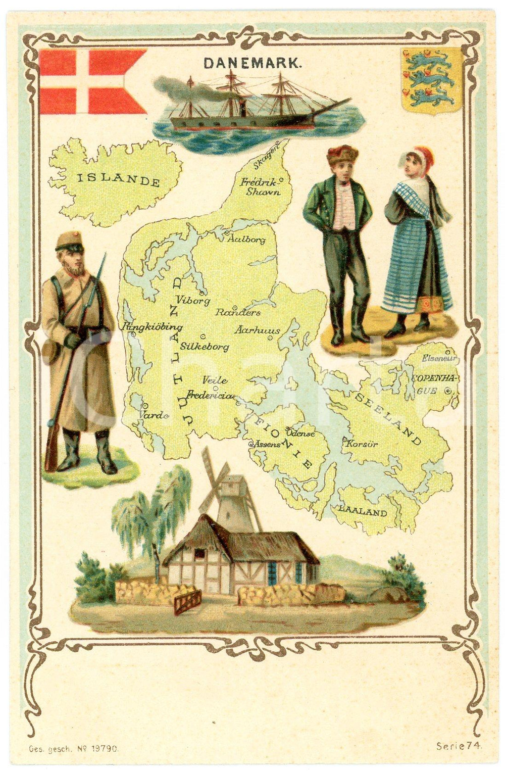 1900 ca FOLKLORE Danemark - Serie 74 - Carte postale FP NV  Cartolina postale d'epoca, non viaggiata.CONDIZIONI: FAIRFORMATO: FP    originale e autentica 1
