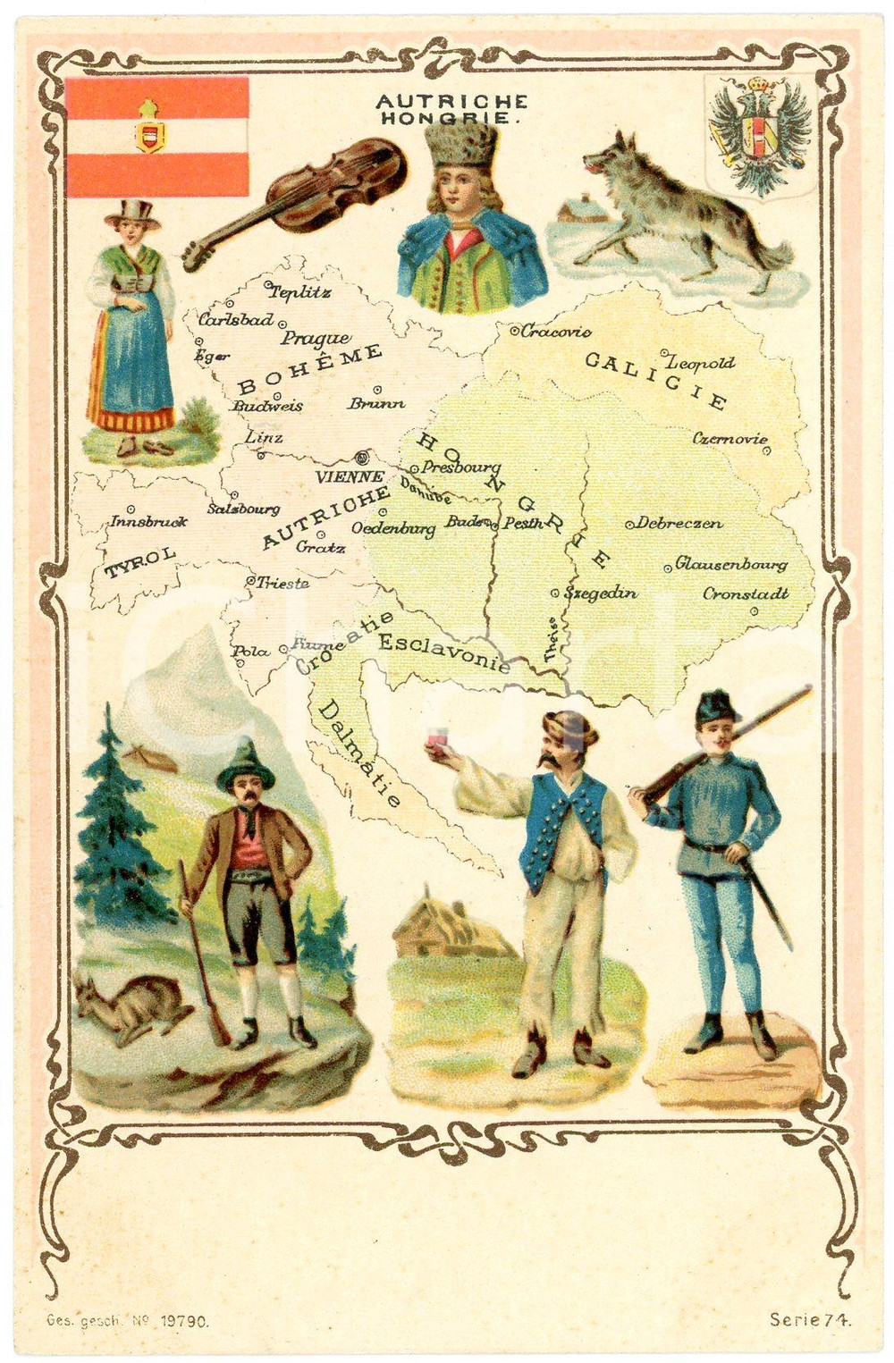 1900 ca FOLKLORE Autriche & Hongrie - Serie 74 - Carte postale FP NV  Cartolina postale d'epoca, non viaggiata.CONDIZIONI: FAIRFORMATO: FP    originale e autentica 1