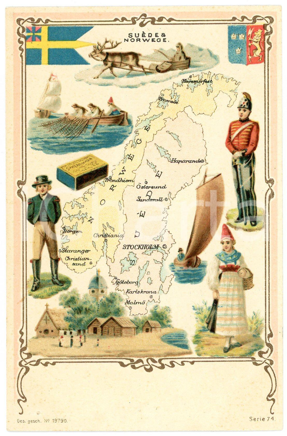 1900 ca FOLKLORE Suèdes & Norwege - Serie 74 - Carte postale FP NV  Cartolina postale d'epoca, non viaggiata.CONDIZIONI: FAIRFORMATO: FP    originale e autentica 1
