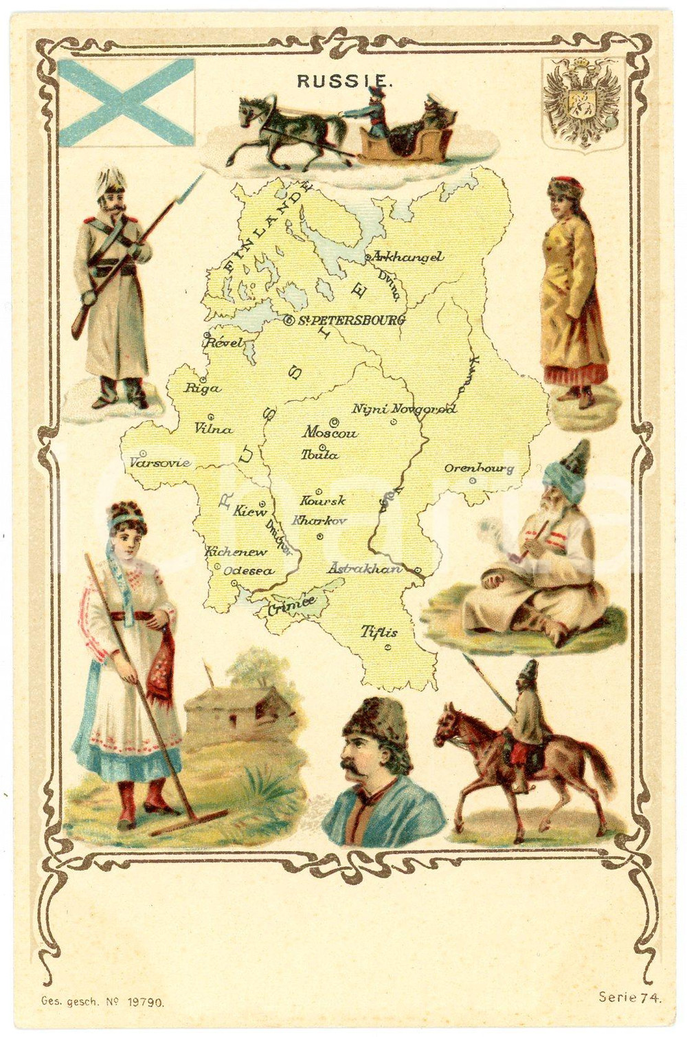 1900 ca FOLKLORE Russie - Serie 74 - Carte postale FP NV  Cartolina postale d'epoca, non viaggiata.CONDIZIONI: FAIRFORMATO: FP    originale e autentica 1