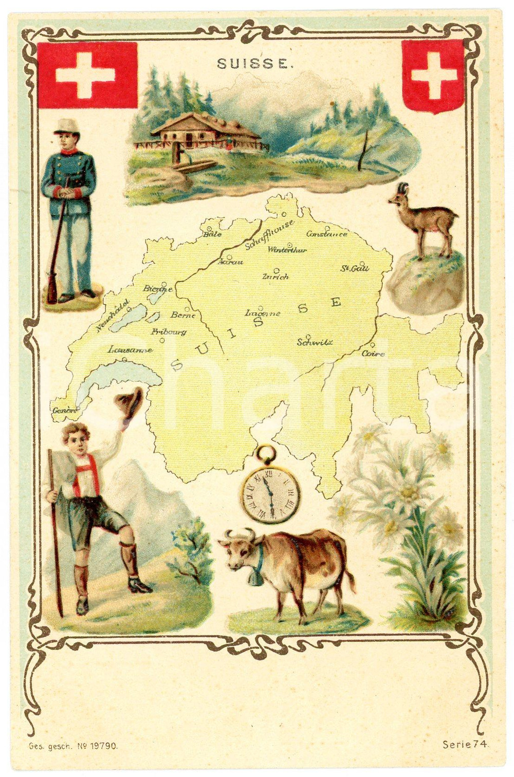 1900 ca FOLKLORE Suisse - Serie 74 - Carte postale FP NV  Cartolina postale d'epoca, non viaggiata.CONDIZIONI: FAIRFORMATO: FP    originale e autentica 1