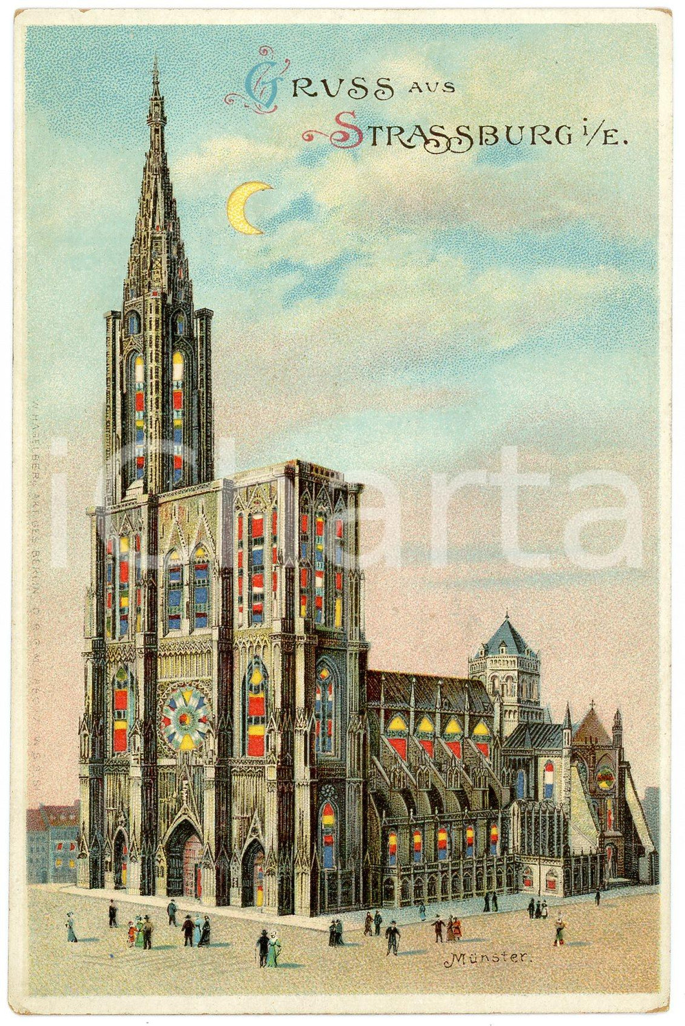 1900 CA STRASBOURG Cathédrale Notre-Dame - Carte postale lumineuse FP NV  Cartolina postale d'epoca, non viaggiata.CONDIZIONI: FAIRFORMATO: FP    originale e autentica 1