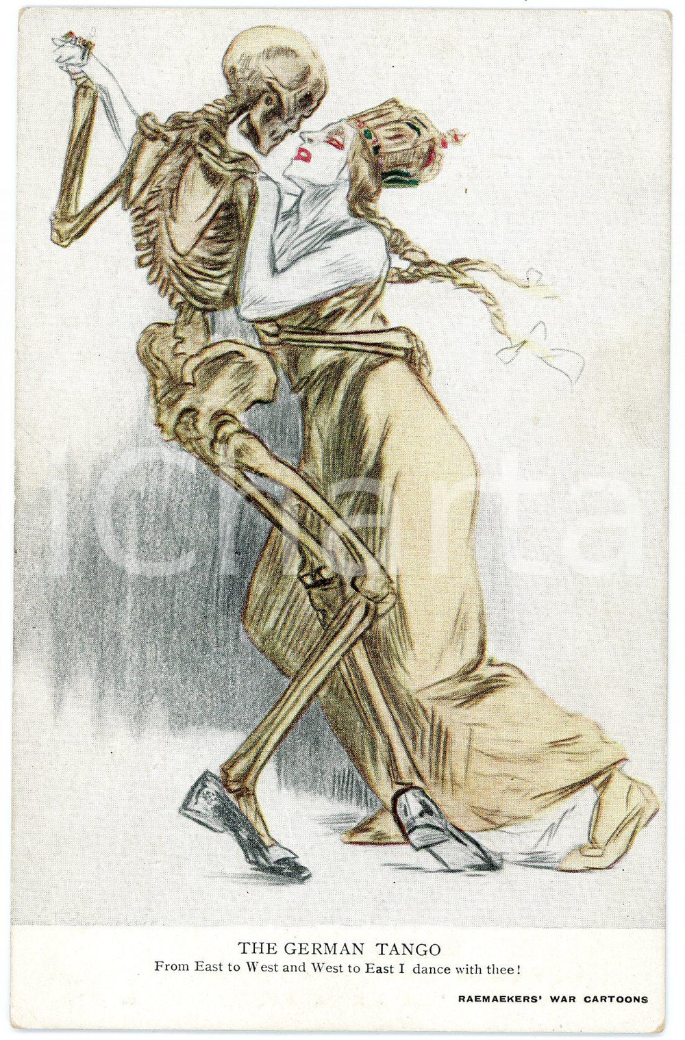 1916 WW1 Artist Louis RAEMAEKERS - The German Tango - Old postcard  Cartolina postale d'epoca, non viaggiata.CONDIZIONI: GFORMATO: FP    originale e autentica 1