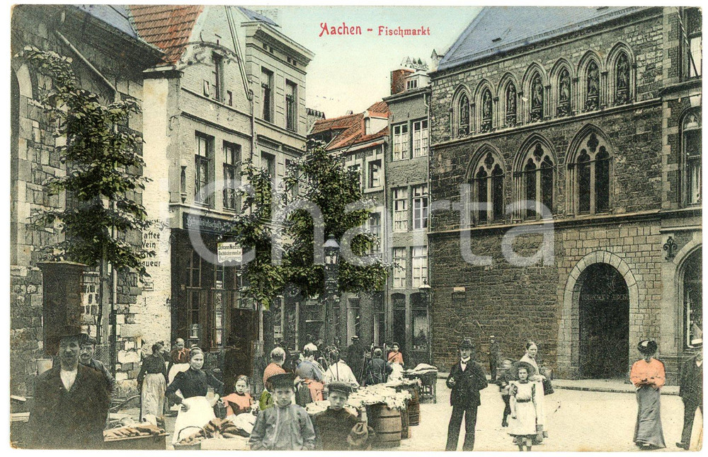 1914 AACHEN - DEUTSCHLAND Fischmarkt - Postcard FP VG  Cartolina d'epoca,532 viaggiata. FAIR/discreto Smussature agli angoli Formato: FP originale e autentica 1