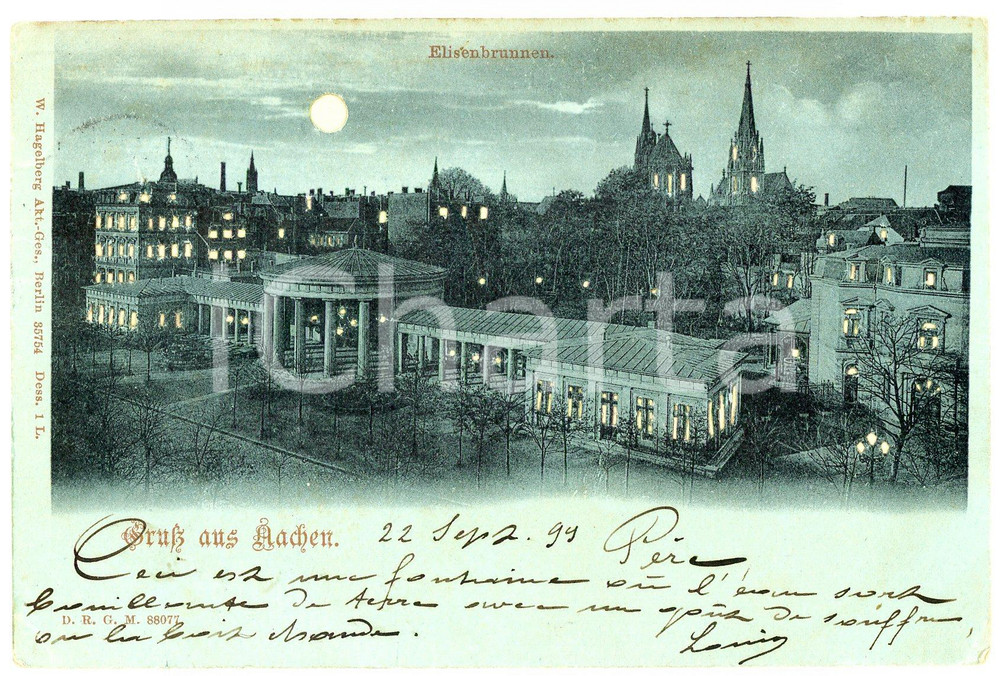1899 AACHEN - DEUTSCHLAND Elisenbrunnen - Postcard FP VG  Cartolina d'epoca,532 viaggiata. FAIR/discreto Smussature agli angoli, gualcitura al margine sinistro Formato: FP originale e autentica 1