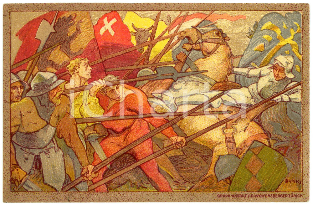 1911 SWITZERLAND - BUNDESFEIER Fete nationale - Illustrated Postcard FP NV  Cartolina postale d'epoca, non viaggiata. FAIR/discreto Lievi smussature agli angoli Formato: FP originale e autentica 1