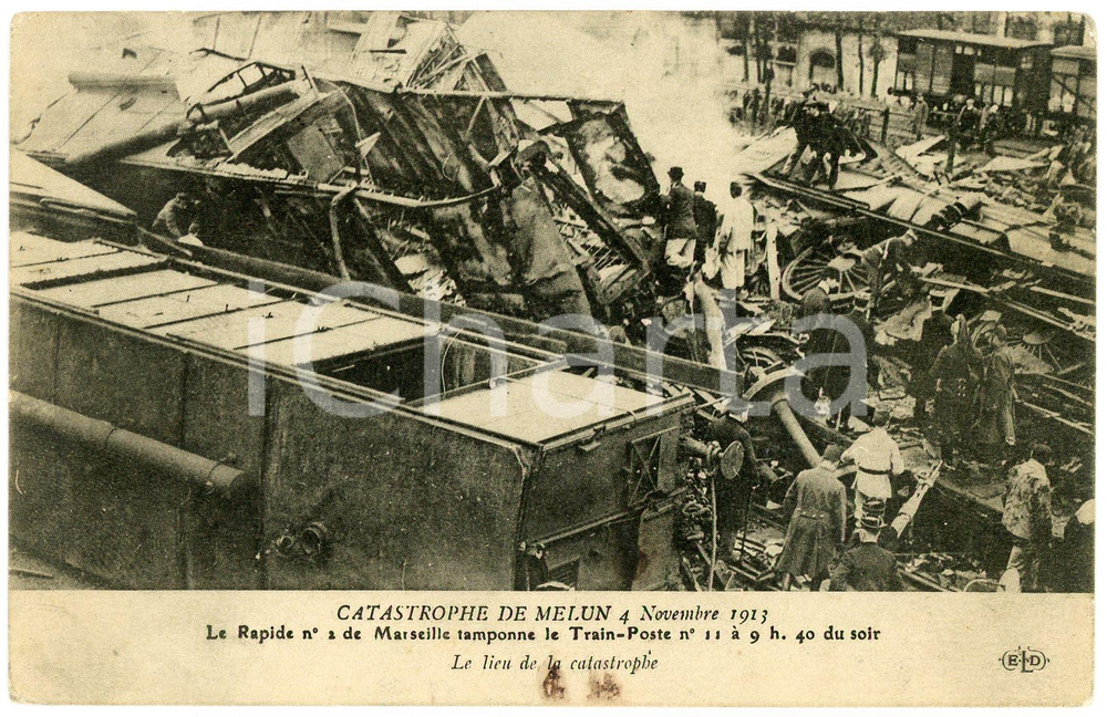 1913 CATASTROPHE DE MELUN La lieu de la catastrophe - Carte postale FP NV  Cartolina postale d'epoca, non viaggiata. FAIR/discreto Lievi smussature agli angoli, macchie al margine inferiore Formato: FP originale e autentica 1