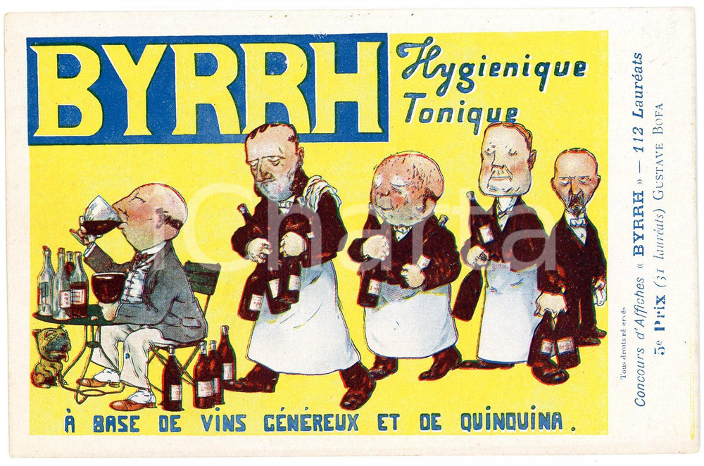 1910 ca BYRRH Tonique hygienique - Artist Gustave BOFA - Carte Postale  Cartolina postale d'epoca, non viaggiata.CONDIZIONI: GFORMATO: FP    originale e autentica 1