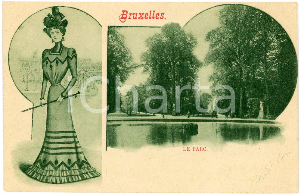 1900 ca BRUXELLES Le parc - Warandepark - Carte postale FP NV  Cartolina postale d'epoca, non viaggiata. FAIR/discreto Lievi smussature agli angoli Formato: FP originale e autentica 1