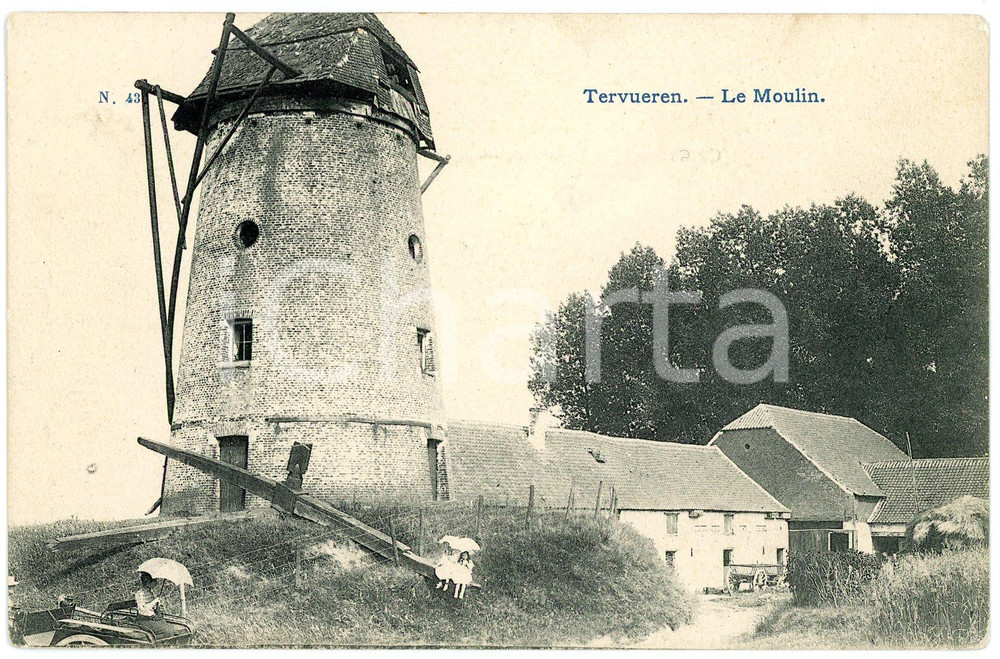 1900 ca TERVUEREN - BELGIQUE Le moulin - Carte postale FP NV  Cartolina postale d'epoca, non viaggiata. FAIR/discreto Lievi smussature agli angoli Formato: FP originale e autentica 1