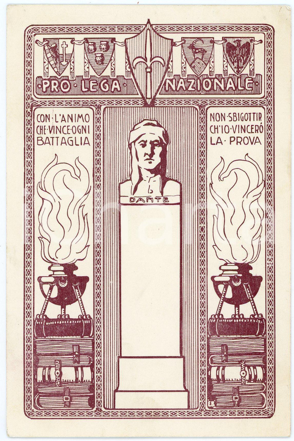 1915 ca WW1 Dante ALIGHIERI Pro Lega Nazionale - Cartolina FP NV  Cartolina postale d'epoca, non viaggiata.CONDIZIONI: FAIR FORMATO: FP    originale e autentica 1