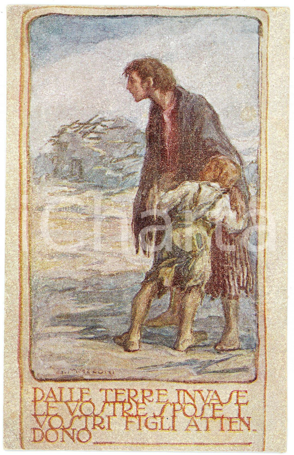 1915 ca WW1 Artista G. MAZZONI Le vostre spose attendono - Cartolina (1)  Cartolina postale d'epoca, non viaggiata.CONDIZIONI: FAIR (piccole macchie diffuse)FORMATO: FP     originale e autentica 1