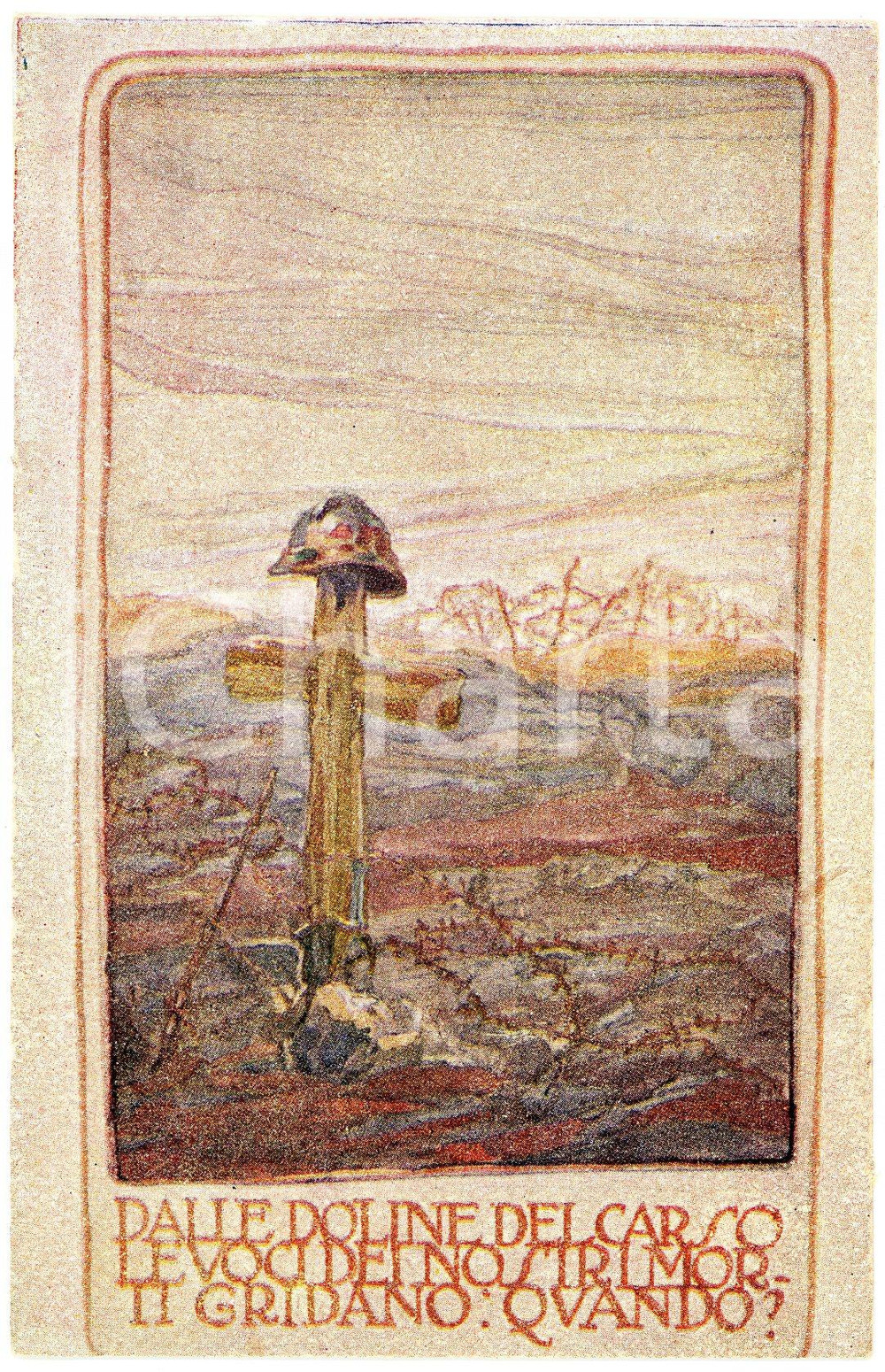 1915 ca WW1 Artista G. MAZZONI Dalle doline del Carso - Cartolina FP NV  Cartolina postale d'epoca, non viaggiata.CONDIZIONI: FAIR (lievi smussature agli angoli)FORMATO: FP    originale e autentica 1