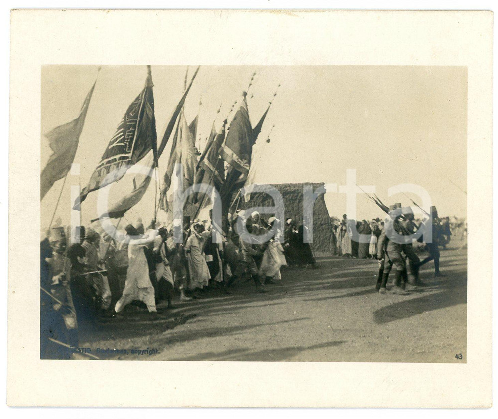 1910 ca Anglo-Egyptian SUDAN - OMDURMAN - Ramadan parade *Photo R. TÜRSTIG Fotografia seriale d'epoca.FOTOGRAFO: R. T&uuml;rstig - Omdurman GOOD/buono  Formato: 10x12 cm originale e autentica 1