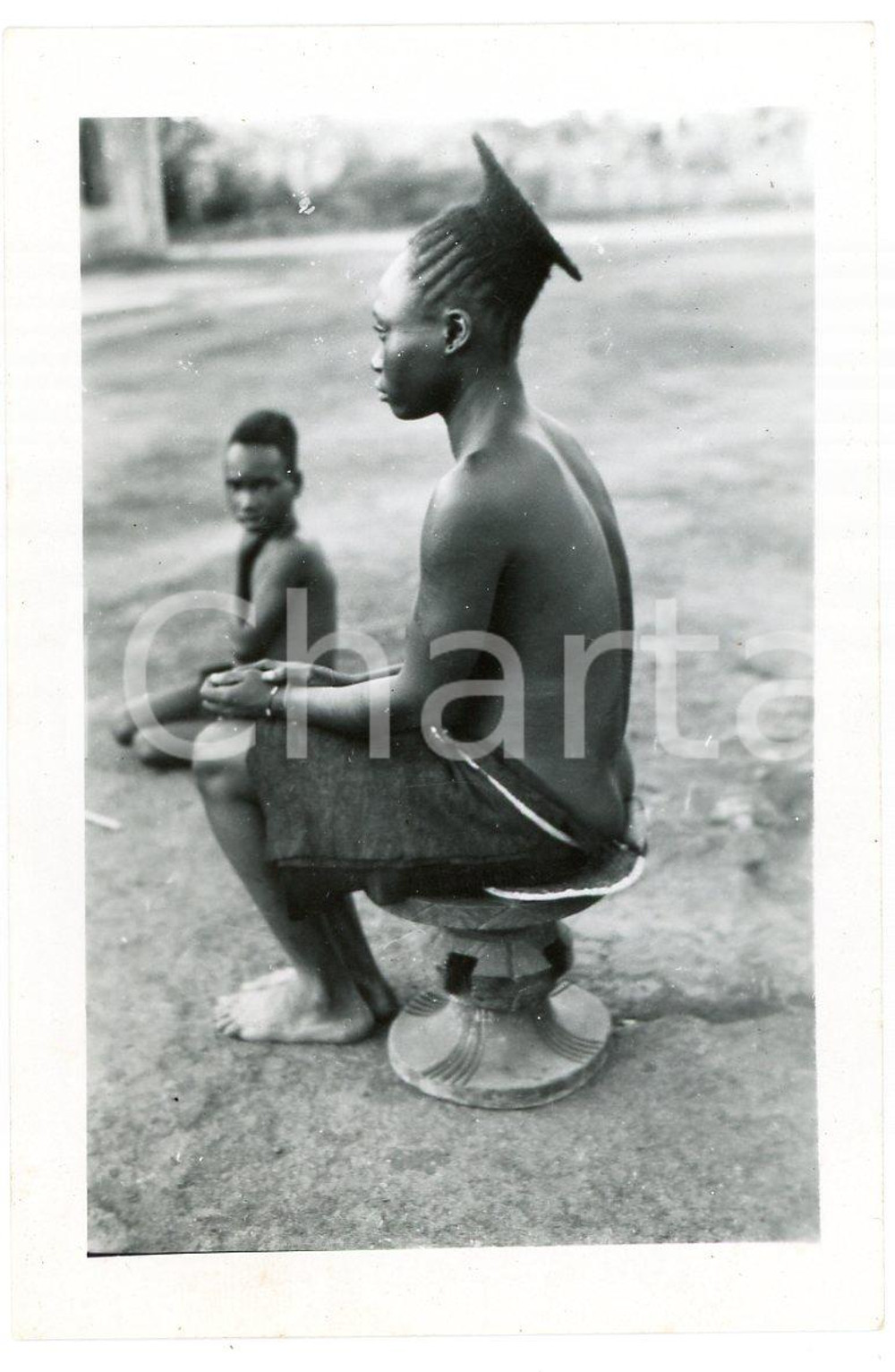 Fotografia d epoca originale 1950 ca CONGO Woman MANGBETU  Portrait  Photo LAMMERTZ  6x10 cm 1