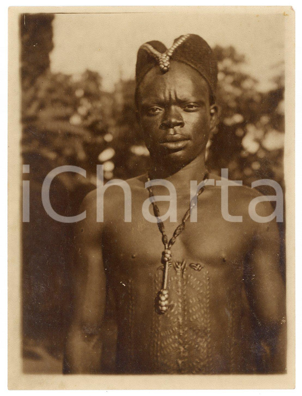 1930 ca CONGO BELGE Native man - Scarification - Portrait *Photo 7x10 cm  Fotografia d'epoca. GOOD/buono  Formato: 7x10 cm originale e autentica 1