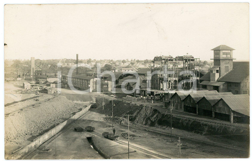 1930 ca CONGO BELGE - Mines du KATANGA - Les usines - Photo 14x9 cm Fotografia originale d'epoca, in formato cartolina postale, viaggiata.FOTOGRAFO: L&eacute;opold Gabriel - Panda - Katanga GOOD/buono  Formato: 14x9 cm originale e autentica 1
