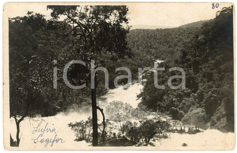 1930 ca CONGO BELGE - KATANGA Rivière  LUFVIA - SOGEFOR *Photo L. GABRIEL 80 Fotografia originale d'epoca, in formato cartolina postale.FOTOGRAFO: L&eacute;opold Gabriel - Panda - Katanga  GOOD/buono  Formato: 14x9 cm originale e autentica 1