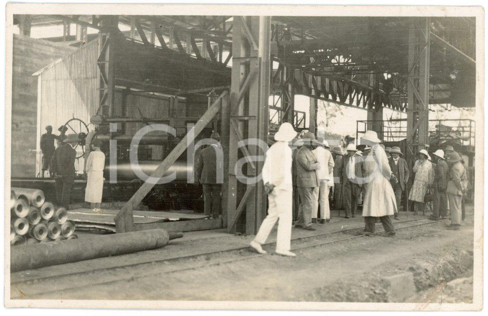 1928 CONGO BELGE Mines KATANGA Visite Roi Albert Ier Reine (1) Photo GABRIEL Fotografia originale d'epoca, scattata durante la visita dei sovrani Alberto I ed Elisabetta del Belgio in Congo.Timbro del fotografo al verso.FOTOGRAFO: L&eacute;opold Gabriel - Panda - Katanga  GOOD/buono  FORMATO: 14x9 cm originale e autentica 1