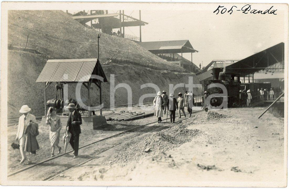 1928 CONGO BELGE Mines du KATANGA - Visite roi Albert Ier *Photo L. GABRIEL 505 Fotografia originale d'epoca, scattata durante la visita dei sovrani Alberto I ed Elisabetta del Belgio in Congo. GOOD/buono  Formato: 14x9 cm originale e autentica 1