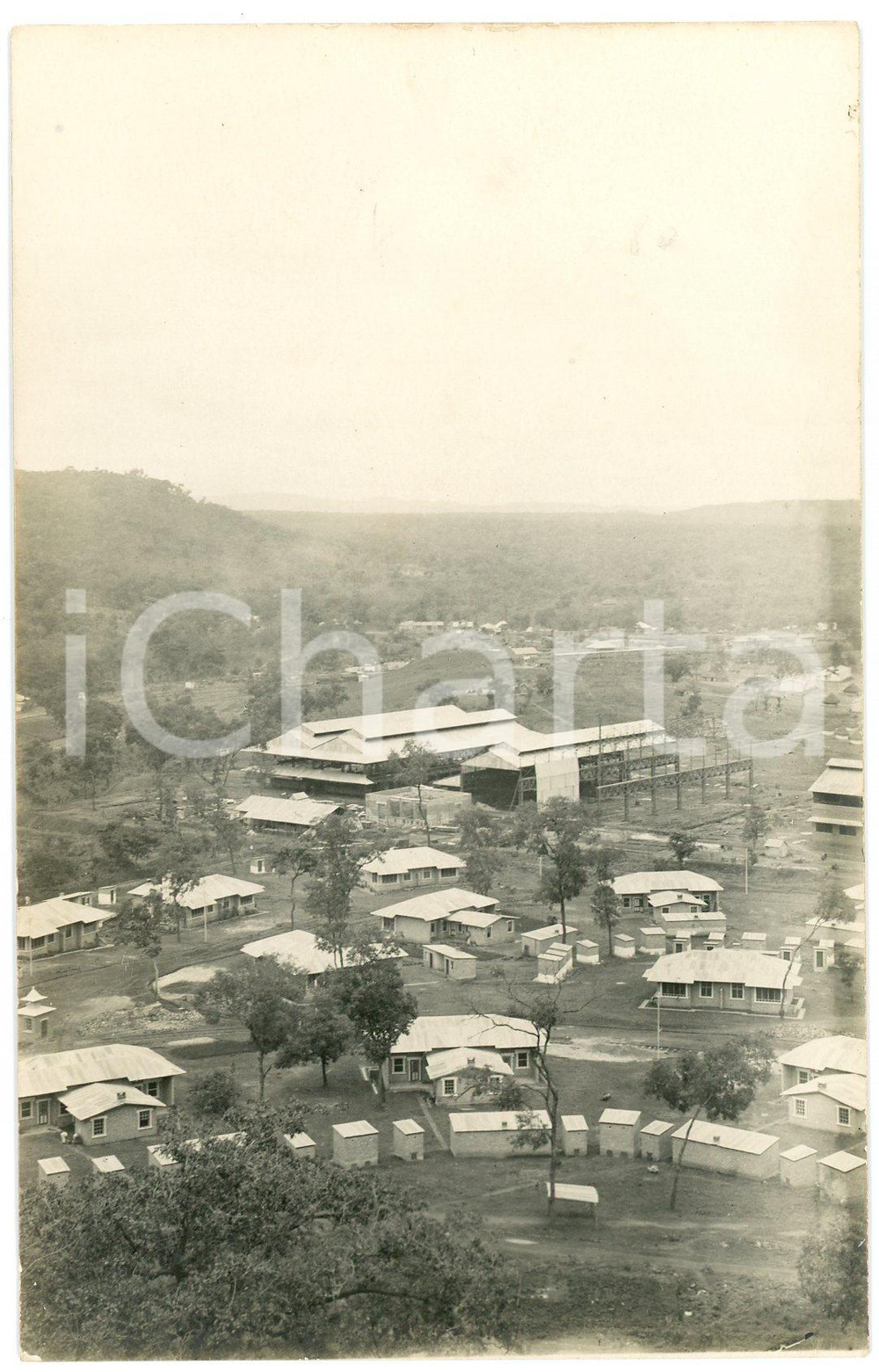 1930 ca CONGO BELGE Mine PANDA - Camp minier - Photo Léopold GABRIEL (2) Fotografia originale in formato cartolina postale.FOTOGRAFO: L&eacute;opold Gabriel - Panda - Katanga  GOOD/buono  Formato: 9x14 cm originale e autentica 1