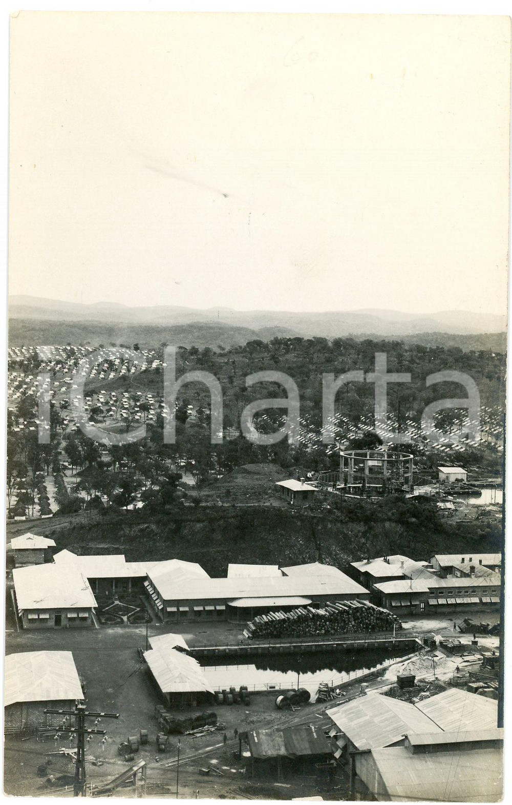 1930 ca CONGO BELGE Mine PANDA - Usines - Photo Léopold GABRIEL (1) Fotografia originale in formato cartolina postale.FOTOGRAFO: L&eacute;opold Gabriel - Panda - Katanga  GOOD/buono  Formato: 9x14 cm originale e autentica 1
