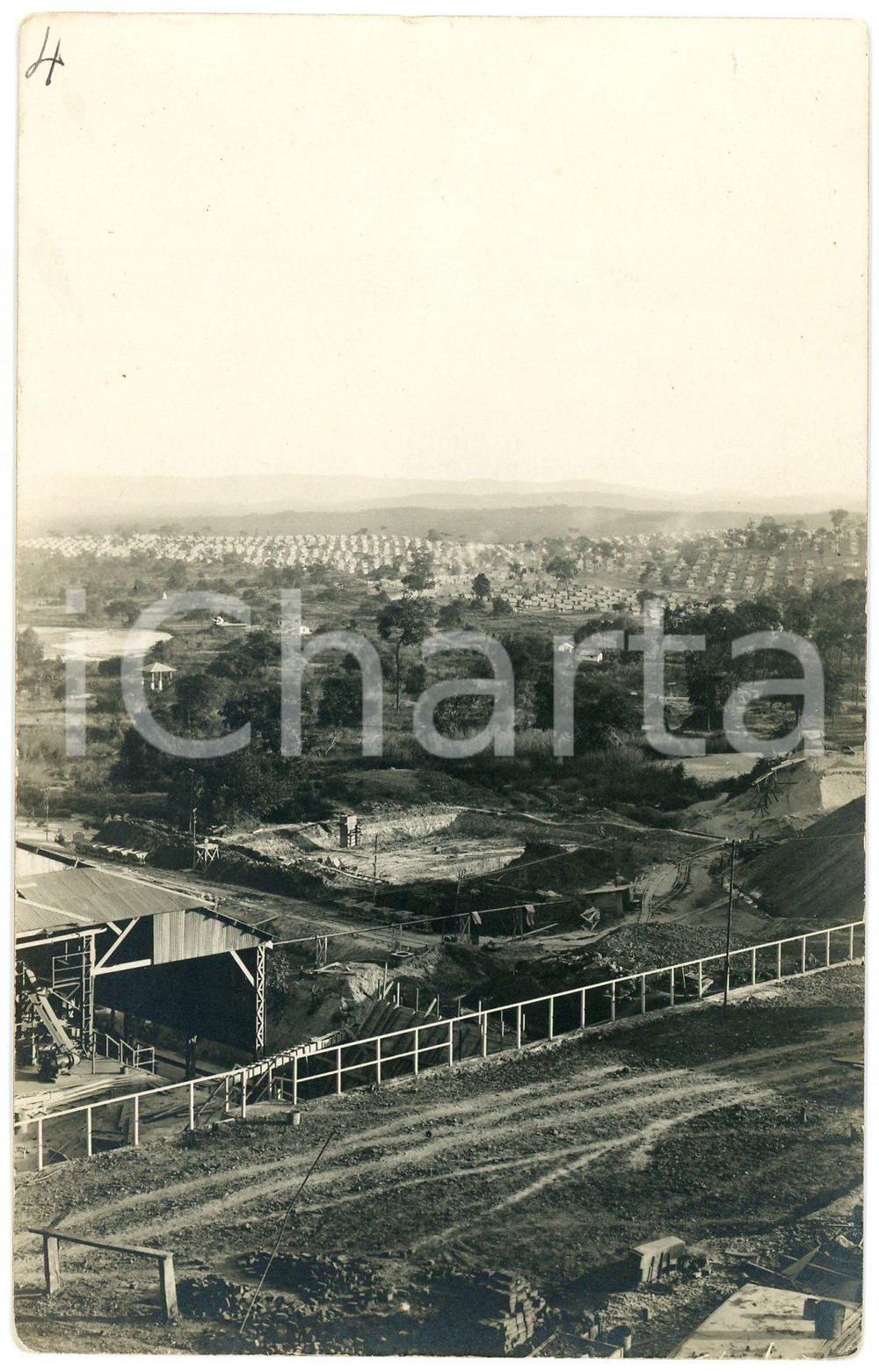 1930 ca CONGO BELGE Mine PANDA - Vue - Photo Léopold GABRIEL (1) Fotografia originale in formato cartolina postale.FOTOGRAFO: L&eacute;opold Gabriel - Panda - Katanga  GOOD/buono  Formato: 9x14 cm originale e autentica 1
