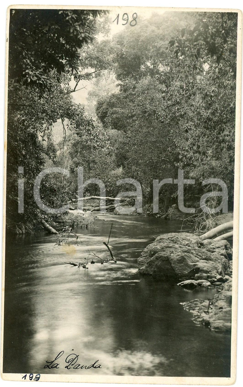 1930 ca CONGO BELGE - KATANGA - Rivière PANDA - Photo GABRIEL 198 Fotografia originale d'epoca, in formato cartolina postale.FOTOGRAFO: L&eacute;opold Gabriel   GOOD/buono  Formato: 9x14 cm originale e autentica 1