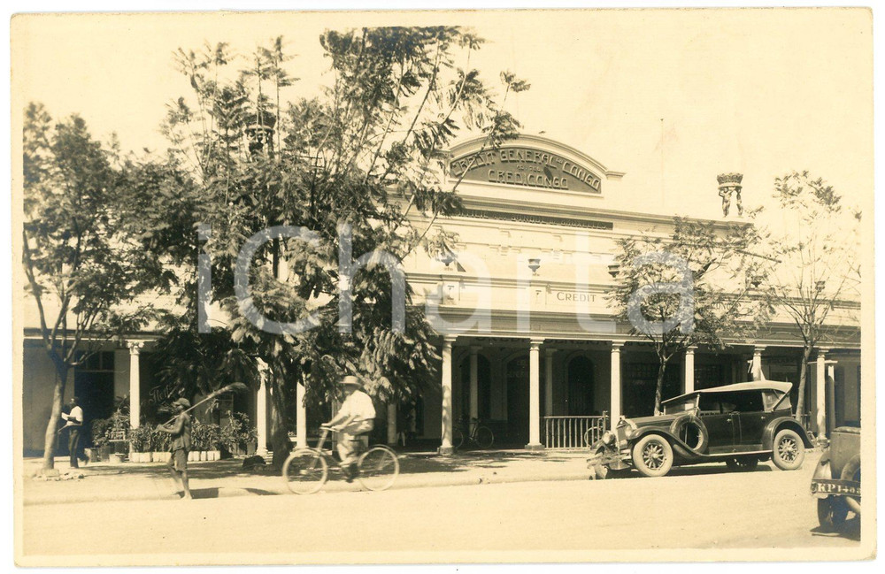 1931 CONGO BELGE - ELISABETHVILLE - Banque CREDICONGO - Photo L. GABRIEL 182 Fotografia originale d'epoca, in formato cartolina postale, con didascalia al verso.FOTOGRAFO: L&eacute;opold Gabriel   GOOD/buono  Formato: 14x9 cm originale e autentica 1