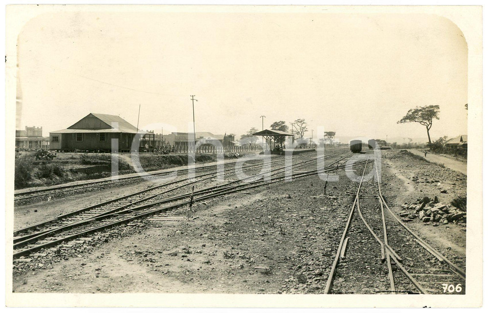 1930 ca CONGO BELGE - KATANGA - Chemin de fer  *Photo L. GABRIEL n° 706 Fotografia originale d'epoca, in formato cartolina postale.FOTOGRAFO: L&eacute;opold Gabriel - Panda - Katanga  GOOD/buono  Formato: 14x9 cm originale e autentica 1