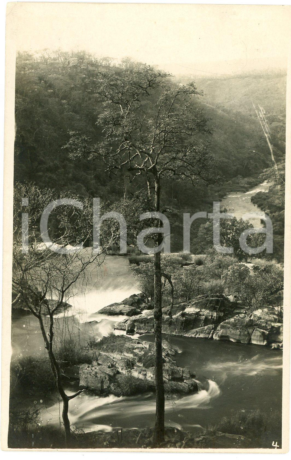 1930 ca CONGO BELGE - KATANGA Rivière LUFVIA - SOGEFOR *Photo L. GABRIEL n.4 Fotografia originale d'epoca, in formato cartolina postale.FOTOGRAFO: L&eacute;opold Gabriel - Panda - Katanga  GOOD/buono  Formato: 9x14 cm originale e autentica 1