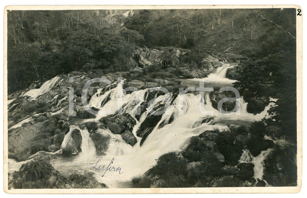 1930 ca CONGO BELGE - KATANGA Rivière LUFVIA - SOGEFOR *Photo L. GABRIEL n° 2 Fotografia originale d'epoca, in formato cartolina postale.FOTOGRAFO: L&eacute;opold Gabriel - Panda - Katanga  POOR/danneggiato piegatura angolare Formato: 14x9 cm originale e autentica 1